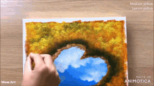 a painting is being made by wow art and made in animotica