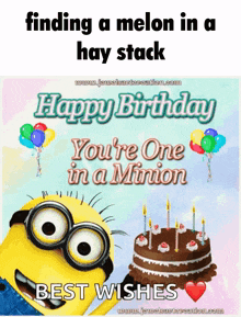 Finding A Melon In A Hay Stack Minion GIF - Finding A Melon In A Hay Stack Minion Birthday GIFs