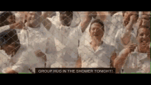 Group Hug In The Shower Tonight Shout GIF - Group Hug In The Shower Tonight Shout Cheer GIFs