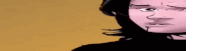 a close up of a cartoon character 's face with a serious expression .