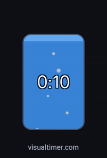 a screenshot of a visual timer app shows that the time is 1:10