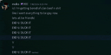 a screenshot of a conversation between mako and another person
