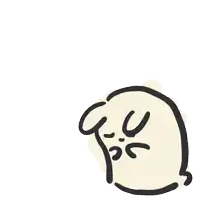 a cartoon drawing of a rabbit with a heart above its head
