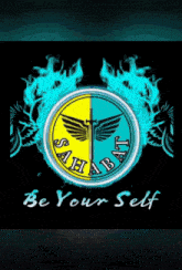 a poster that says be your self with a sahara logo