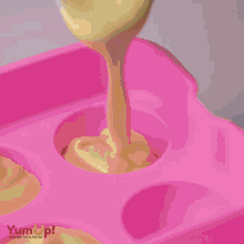 a black tray with the words yum up written on it