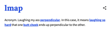 a definition of the word imap is shown on a white background