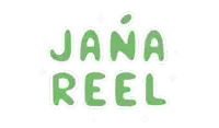 a green and white logo for jana reel