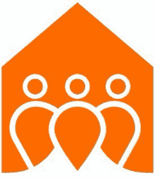 a group of people standing inside of a house .