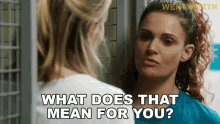 what does that mean for you bea smith wentworth whats that suppose to mean for you what do you mean by that danielle cormack