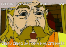 a cartoon of a man with a beard and the words " cemu cemo jaiona naucii nase "
