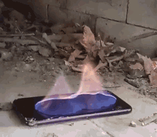 mobile fire burning