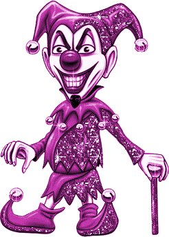 Scary Clown Sparkle Sticker - Scary Clown Sparkle Purple Stickers