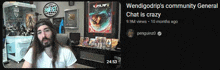 a screenshot of wendigodrip 's community general shows a man with long hair