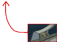 a red arrow points up to a picture of a castle