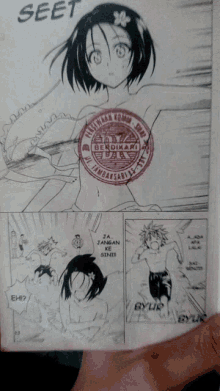 a page from a comic book shows a girl with a flower in her hair
