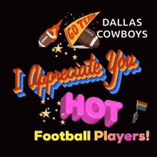 a poster that says dallas cowboys i appreciate you hot
