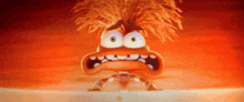 a cartoon character with a surprised look on his face is standing in front of a red background