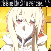 a picture of a girl with the words " this is me btw 3 if u even care " below her