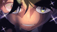 a close up of a cartoon character 's face with a smile on his face