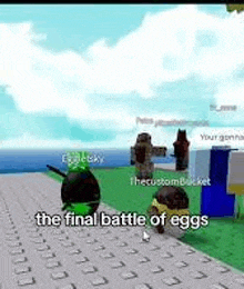 a group of people are playing a video game called roblox .