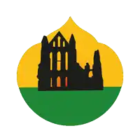 a bat with a red nose is flying in front of a yellow and green background