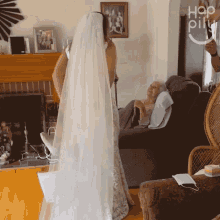 Look At My Wedding Dress Happily GIF