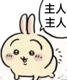a cartoon rabbit with a speech bubble that says `` i 'm a rabbit '' .