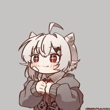 a drawing of a girl wearing a sweatshirt that says sprot on it