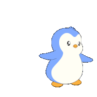 a cartoon penguin is holding a football in its hand
