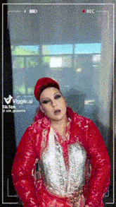 a video of a drag queen is being recorded on a tiktok account