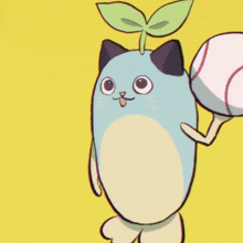 a drawing of a cat with a flower growing out of it 's head