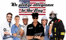 america flag pledge of allegiance fireman architect nurse