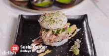 Sushi Burger Yummy GIF - Sushi Burger Yummy Delicious GIFs