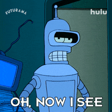 oh now i see bender futurama now i understand i get it now