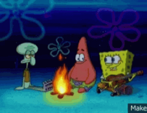 Sponge Bob Bonfire Party GIF - Sponge Bob Bonfire Party GIFs