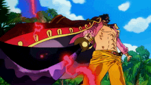 a cartoon of a man holding a sword and a cape that says 00 on it