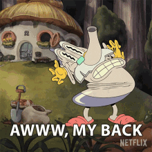 awww my back elder kettle the cuphead show my back hurts back pain