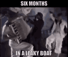 Split Enz Six Months In A Leaky Boat GIF - Split Enz Six Months In A Leaky Boat Lucky Just To Keep Afloat GIFs
