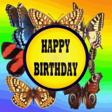 Happy Birthday Happy Birthday Wishes GIF - Happy Birthday Happy Birthday Wishes Happy Birthday Butterflies GIFs