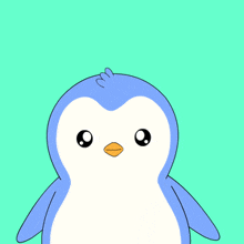 a cartoon penguin with the word me written on it
