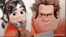 a drawing of wreck it ralph and vanellope from the movie wreck it