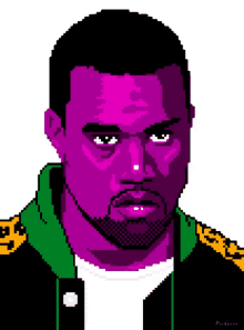 stare portrait colorful kanye west contemporary art