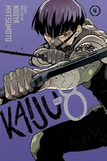 a man in a gas mask is holding a sword and a gun .