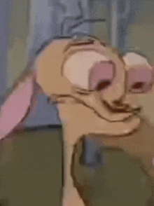 a close up of a cartoon character 's face with his mouth open