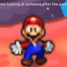 Mario Looking At Someone After The Park GIF - Mario Looking At Someone After The Park GIFs