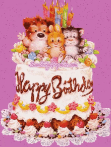 Wishing a fantastic happy birthday big cake with name