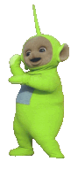 a green cartoon character with a long tail