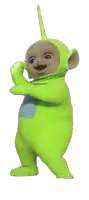 a green cartoon character with a long tail