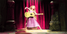 Tangled Rapunzel GIF - Tangled Rapunzel Playing Guitar GIFs