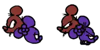 a cartoon of a mouse with a flower on its head